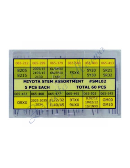 Assortimento 60 tiges per movimenti Miyota