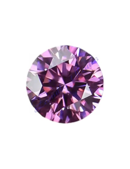 Moissanite rosa GRA VVS1 diametro  mm 6,5 peso ct 1,0 circa