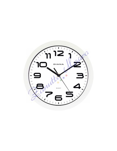 Orologio da parete Diana 111009 colore bianco diametro cm 25,50