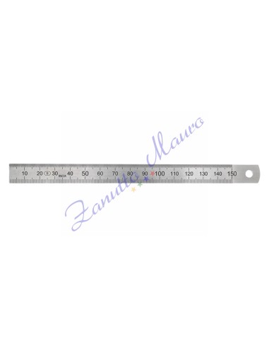 Righello in metallo, acciaio inox, 2 scale, 150 mm