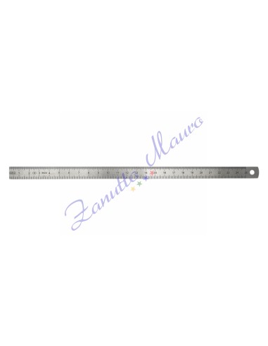 Righello in metallo, acciaio inox, 2 scale, 250 mm