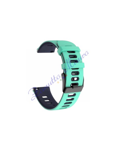 Cinturino J235 silicone soft touch con easy pin mm 20 verde acqua e blu