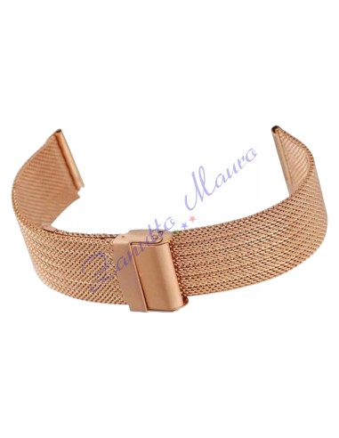 Cinturino Mesh WD027 con scorrevole in acciaio rosè ansa 20