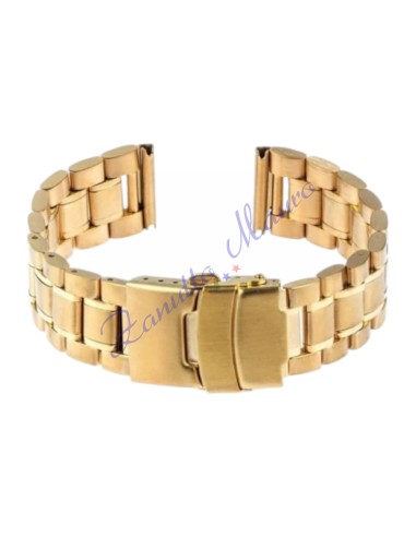 Bracciale GD016 in acciaio solido dorato ansa mm 18