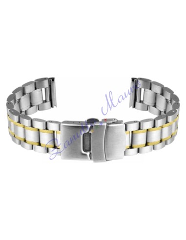 Bracciale GD016 in acciaio solido bicolore gold ansa mm 18