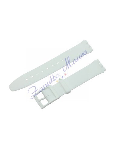 Cinturino in silicone per Swatch ansa mm 16 colore bianco