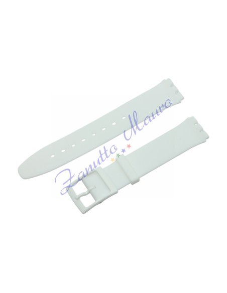 Cinturino in silicone per Swatch ansa mm 16 colore bianco