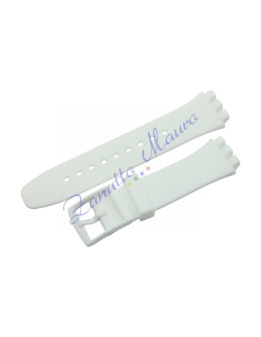 Cinturino in silicone per Swatch ansa mm 20 colore bianco