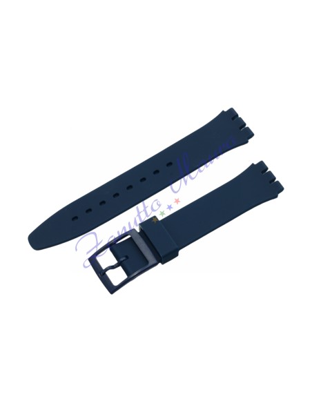 Cinturino in silicone per Swatch ansa mm 17 colore blu navy