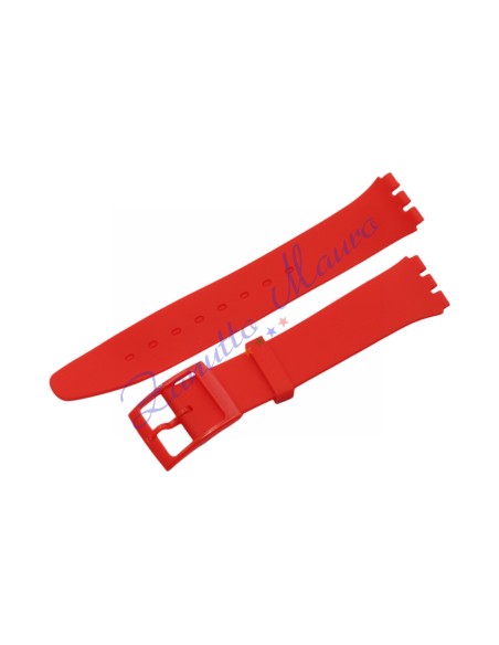 Cinturino in silicone per Swatch ansa mm 16 colore rosso