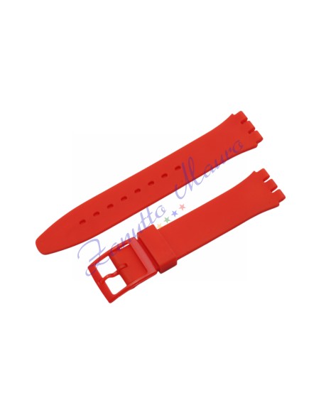 Cinturino in silicone per Swatch ansa mm 17 colore rosso