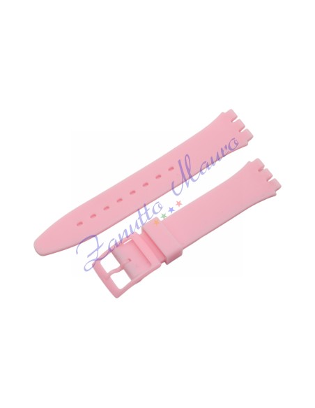 Cinturino in silicone per Swatch ansa mm 17 colore rosa