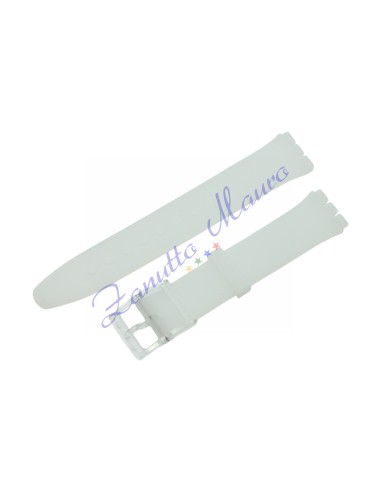 Cinturino in silicone per Swatch ansa mm 16 colore trasparente opaco