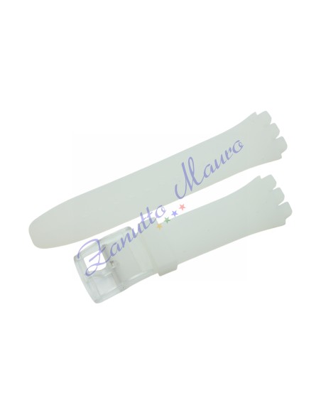 Cinturino in silicone per Swatch ansa mm 20 colore trasparente opaco