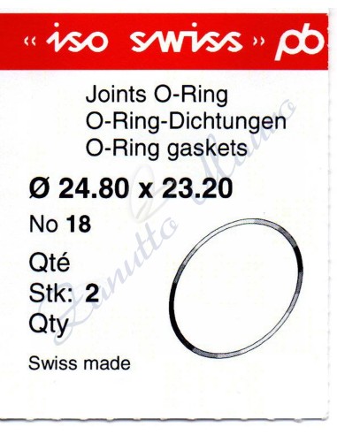 OR Standard ISO018 busta 2 pz Diam.int. 23.20 sezione 0.80