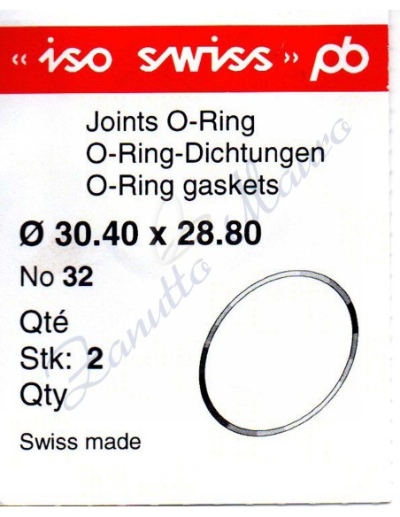 OR Standard ISO032 busta 2 pz Diam.int. 28.80 sezione 0.80