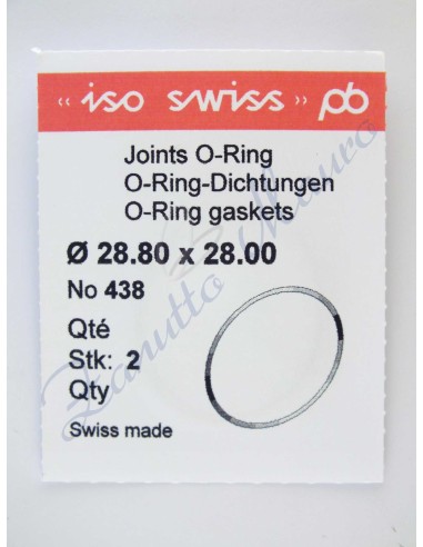 O-Ring Quartz ISO438 busta 2 pz Diam.int. 28.00 sezione 0,40