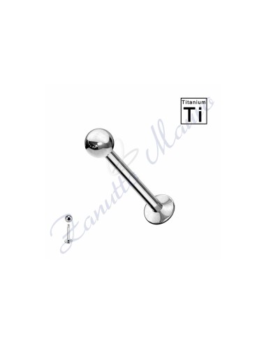 Piercing labret basic mm 1,2x12x3 in titanio