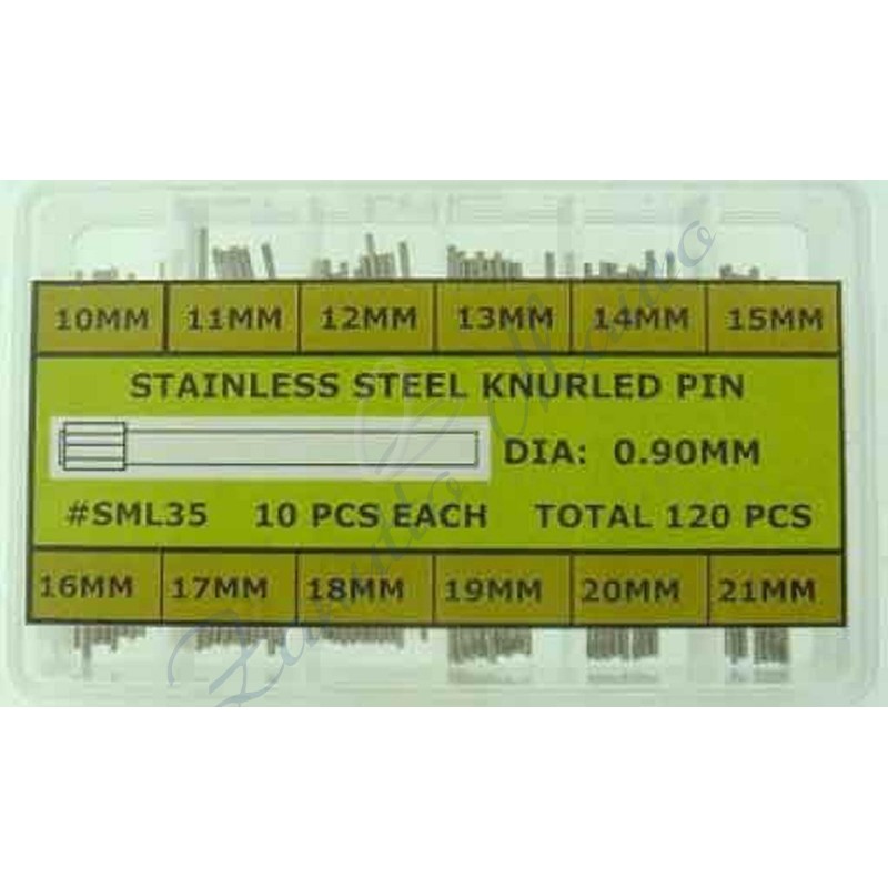 Assortimento 120 perni acciaio diam 1,00