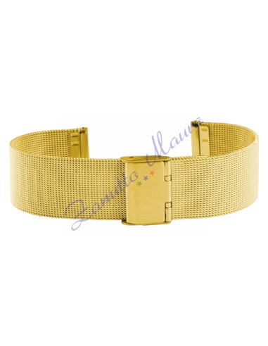 Bracciale Mesh grana fine con scorrevole in acciaio dorato ansa  8