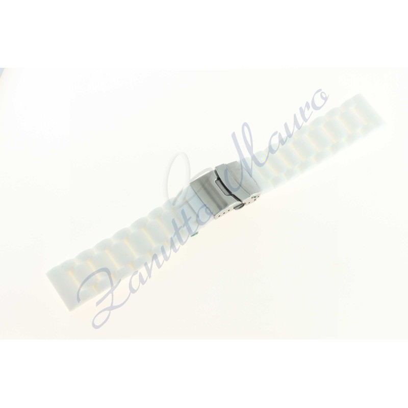 Cinturino gomma J501  ansa 22 bianco