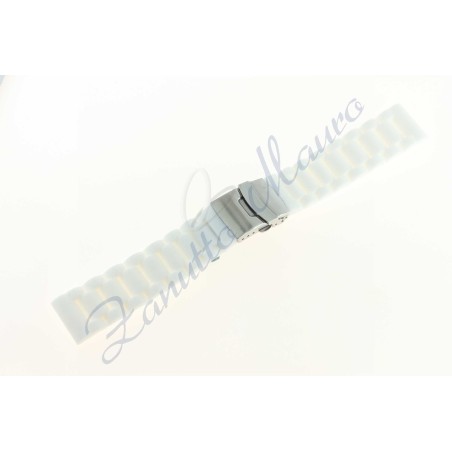 Cinturino gomma J501  ansa 22 bianco