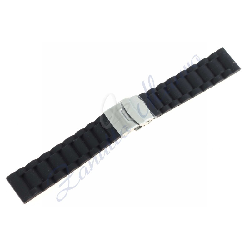 Cinturino gomma J501  ansa 24 nero