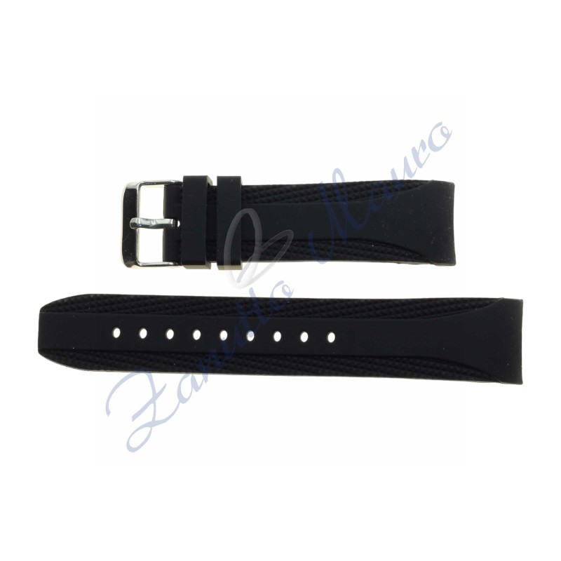 Cinturino JC122 in gomma nera ansa mm 22 con attacco per orlogi Nautica