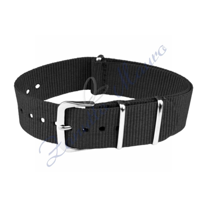 Cinturino NATO N30 colore nero ansa mm 22