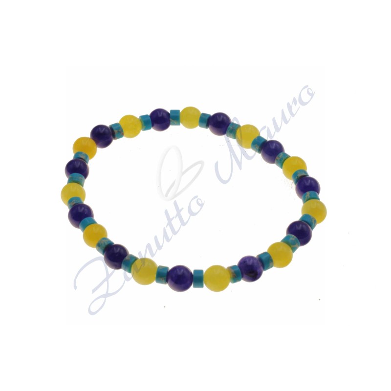 Bracciale elastico in pietre dure cm 19