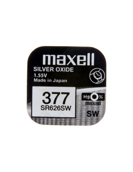 Pila Maxell  377  silver oxide SR626SW Hg 0%