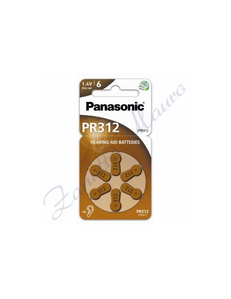 Pila Panasonic Zinco Aria PR312 Blister da 6 batterie