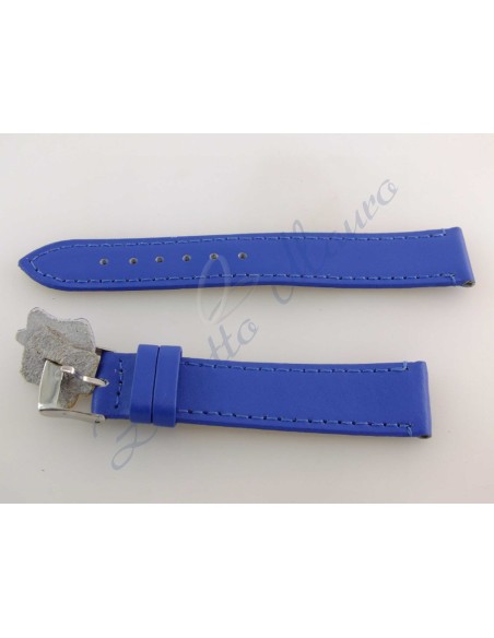 Cinturino Diloy pelle liscio 304 ansa mm 20 blu elettrico
