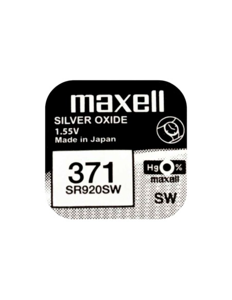 Pila Maxell  371  silver oxide SR920SW Hg 0%