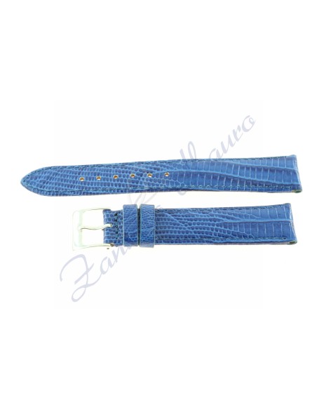 Cinturino JP020 stampa lucertola lucido blu ansa 18