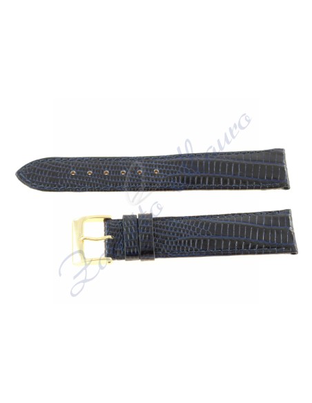Cinturino JP020 stampa lucertola lucido blu scuro ansa 16