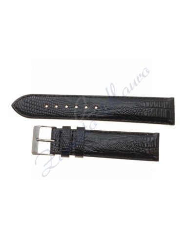 Cinturino JP020 stampa lucertola lucido nero ansa 18