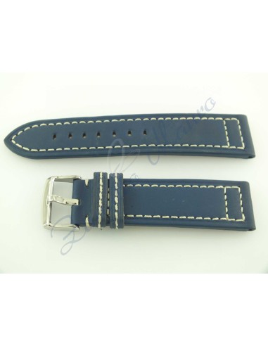Cinturino pelle tranciato JP034 blu ansa 24