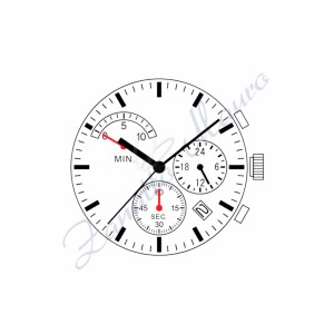 Mouvement Hattory VR3GA chrono avec affichage de la date à 4h30 oblique