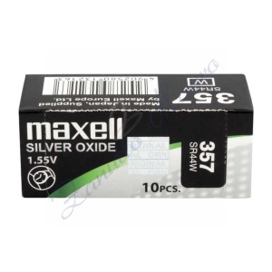 Batterie Maxell 357 oxyde d'argent SR44w Hg 0%