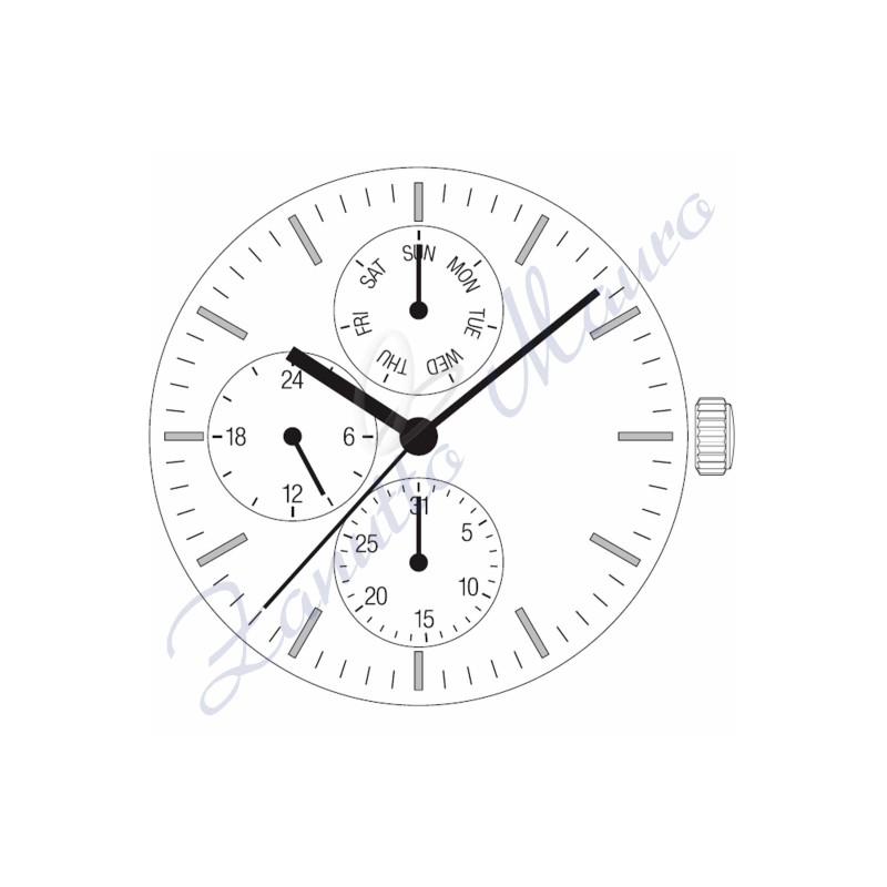 Mouvement Shiojiri Seiko VX7N multifonctionnel