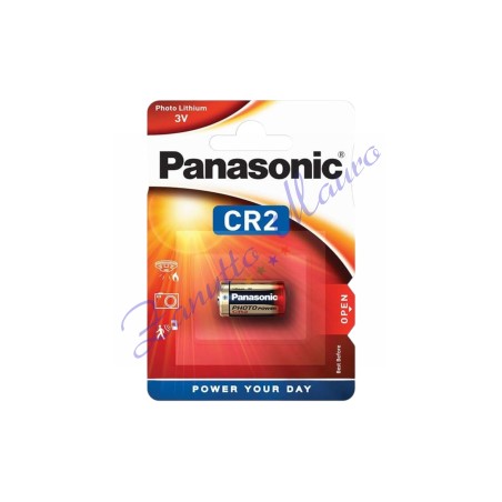 Pile CR2 Panasonic pour usage photographique. Blister de 1 pièce