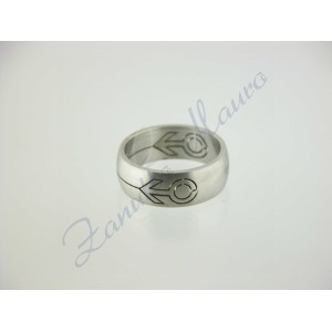 Anello in acciaio simbolo maschio misura 23