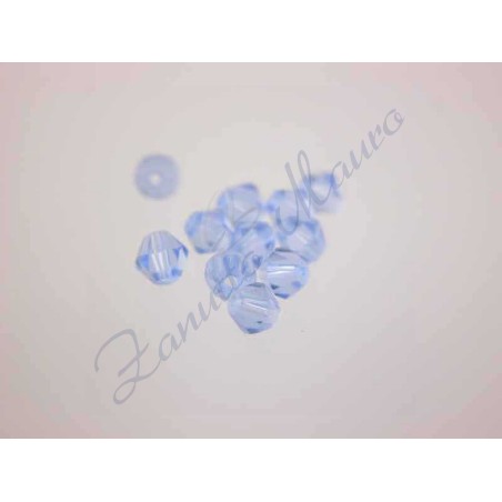 Pierres synthétiques bicolores à facettes mm 4 couleur aigue-marine 20 pièces