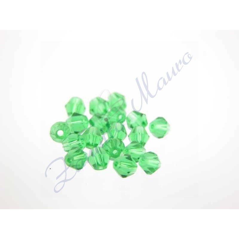 Pierres synthétiques biconiques à facettes mm 4 Colour Emerald. 20 pièces