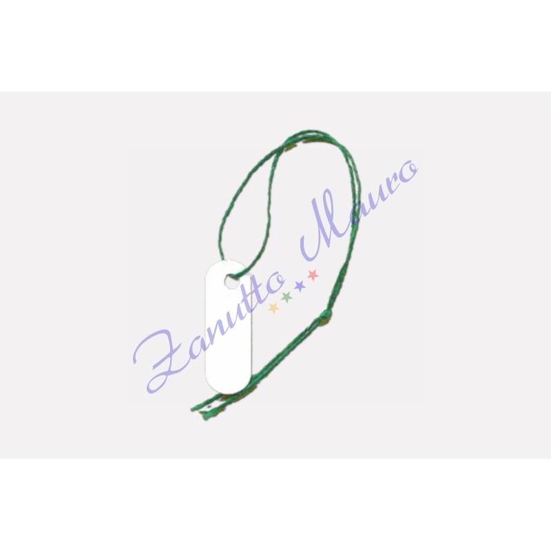 Cartellini ovali mm 5,5x17 con filo verde - 500 pezzi