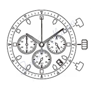 Mouvement Miyota 0S20 date à 4h30 quartz oblique