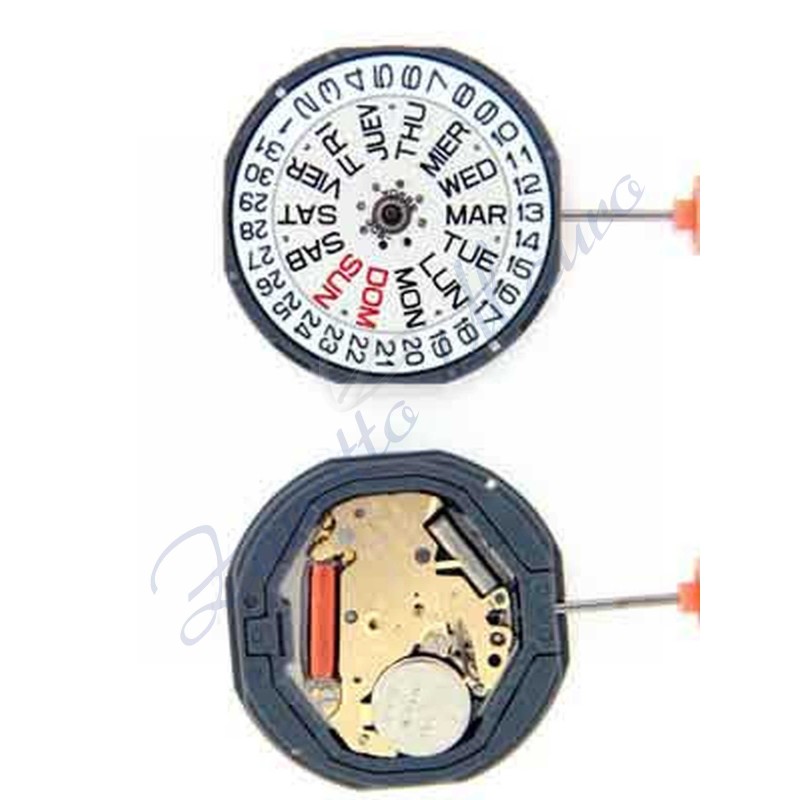 Mouvement Miyota 1M02 3 sphères double date quartz