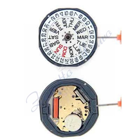 Mouvement Miyota 1M02 3 sphères double date quartz