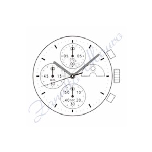 Mouvement Hattory VD59 chrono sans affichage de la date